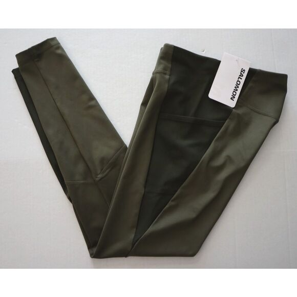 Salomon C20381 Women Sz M Grape Leaf/Forest Night Green Cross Run 28” Tights - Picture 10 of 12